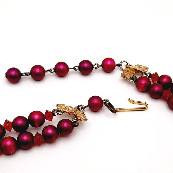 Vintage Arthur Pepper (ART) Purple Beads Red Crystal Necklace - Picture 10 of 14